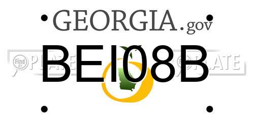 BEI08B Georgia License Plate