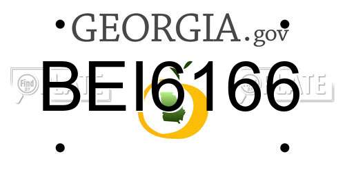 BEI6166 Georgia License Plate