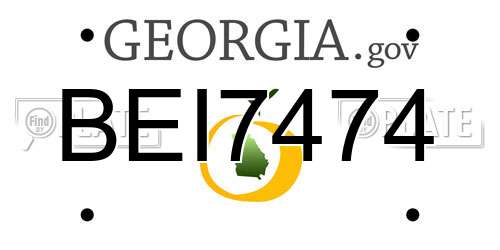 BEI7474 Georgia License Plate