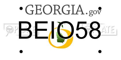 BEIO58 Georgia License Plate