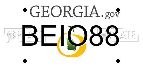 BEIO88 Georgia License Plate