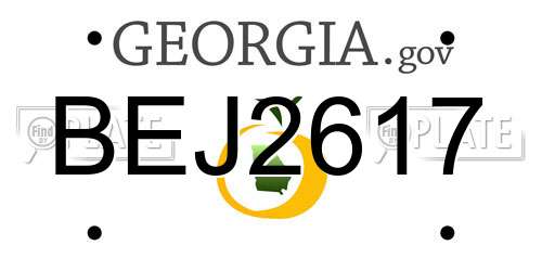 BEJ2617 Georgia License Plate