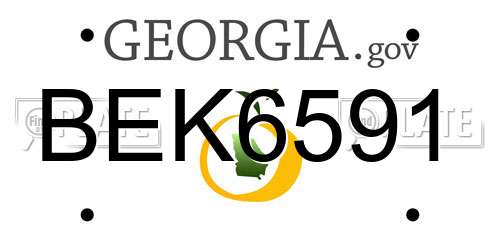 BEK6591 Georgia License Plate