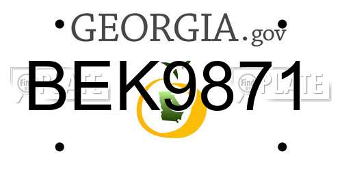 BEK9871 Georgia License Plate