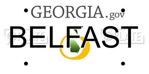 BELFAST Georgia License Plate