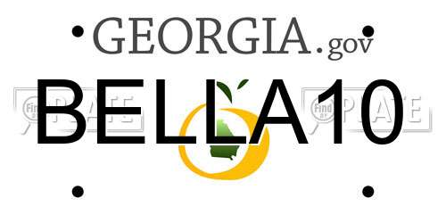 BELLA10 Georgia License Plate