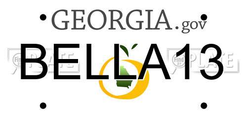 BELLA13 Georgia License Plate