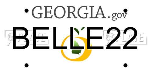 BELLE22 Georgia License Plate