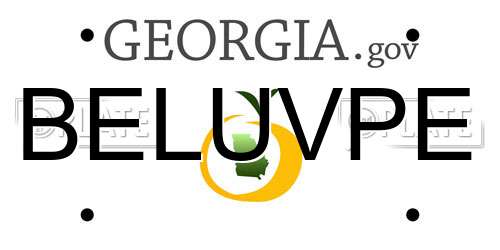BELUVPE Georgia License Plate