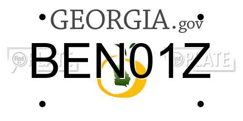 BEN01Z Georgia License Plate
