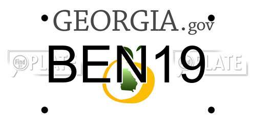 BEN19 Georgia License Plate