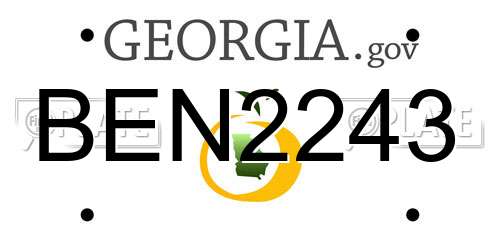 BEN2243 Georgia License Plate