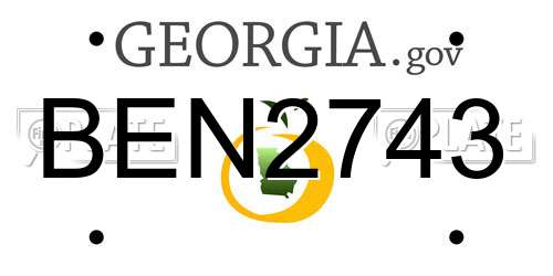 BEN2743 Georgia License Plate