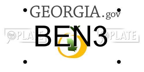 BEN3 Georgia License Plate