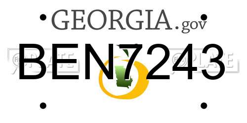 BEN7243 Georgia License Plate