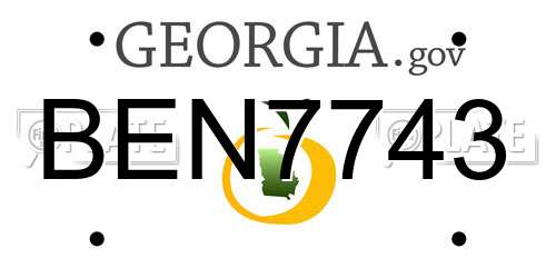 BEN7743 Georgia License Plate