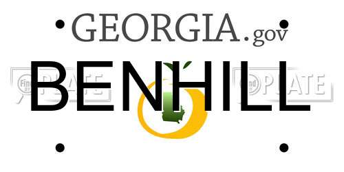 BENHILL Georgia License Plate