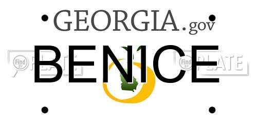 BENICE Georgia License Plate