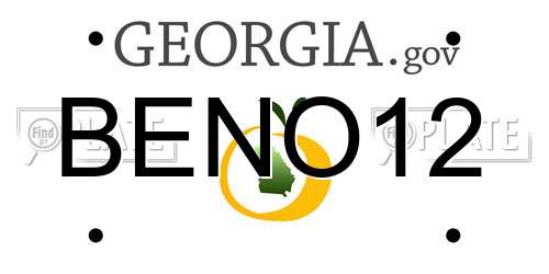BENO12 Georgia License Plate