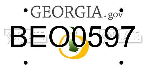 BEO0597 Georgia License Plate