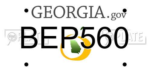 BEP560 Georgia License Plate
