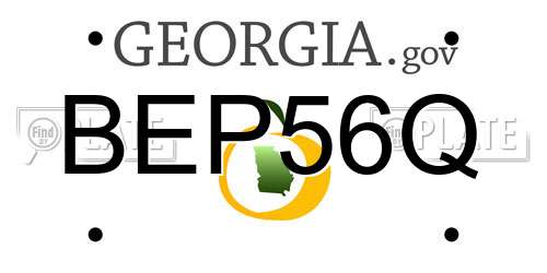 BEP56Q Georgia License Plate