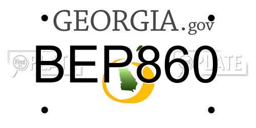 BEP860 Georgia License Plate