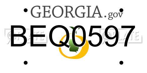 BEQ0597 Georgia License Plate