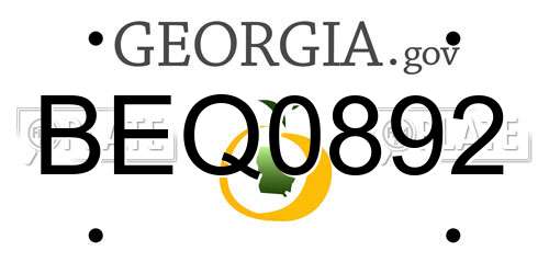 BEQ0892 Georgia License Plate