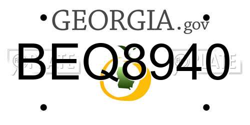 BEQ8940 Georgia License Plate