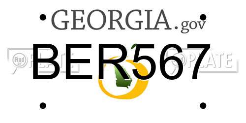 BER567 Georgia License Plate