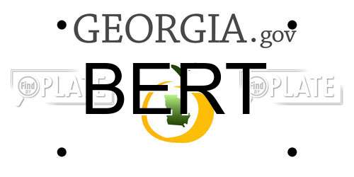 BERT Georgia License Plate