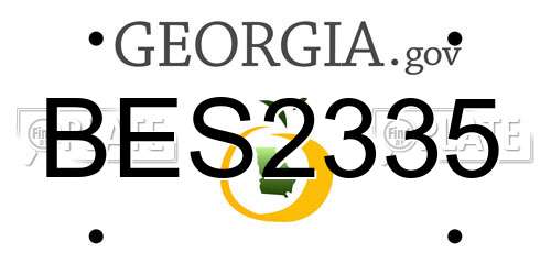 BES2335 Georgia License Plate