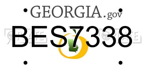 BES7338 Georgia License Plate