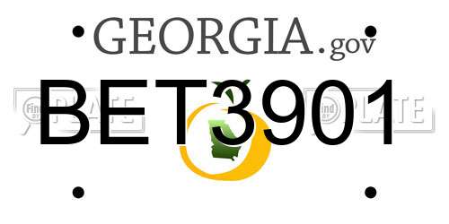 BET3901 Georgia License Plate