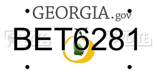 BET6281 Georgia License Plate