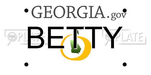 BETTY Georgia License Plate