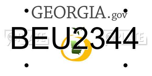 BEU2344 Georgia License Plate