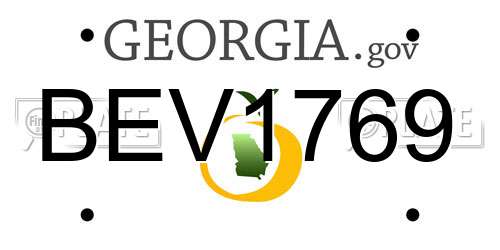 BEV1769 Georgia License Plate