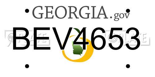 BEV4653 Georgia License Plate