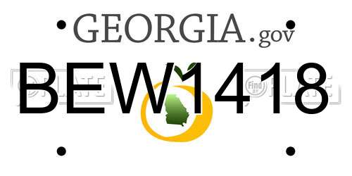BEW1418 Georgia License Plate