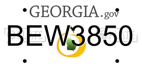 BEW3850 Georgia License Plate