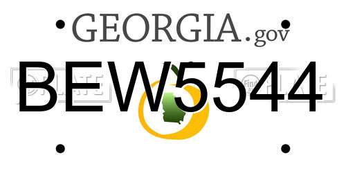BEW5544 Georgia License Plate