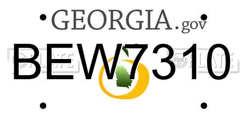 BEW7310 Georgia License Plate