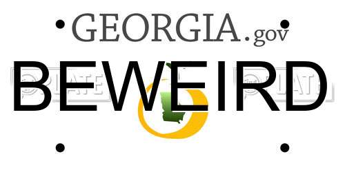 BEWEIRD Georgia License Plate