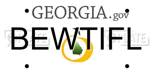 BEWTIFL Georgia License Plate