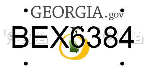 BEX6384 Georgia License Plate