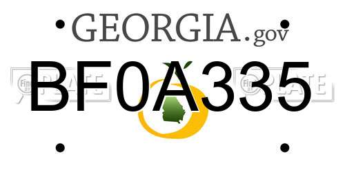BF0A335 Georgia License Plate