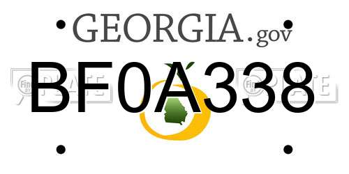 BF0A338 Georgia License Plate