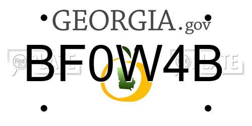 BF0W4B Georgia License Plate